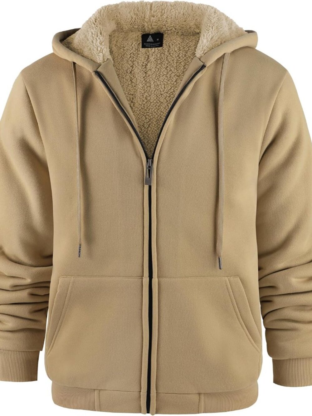 Hoodies for Men Heavyweight Fleece Sweatshirt - Full Zip Up Thick Sherpa Lined